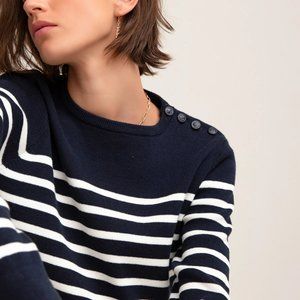 Organic Cotton Jumper/Sweater in Breton Stripe